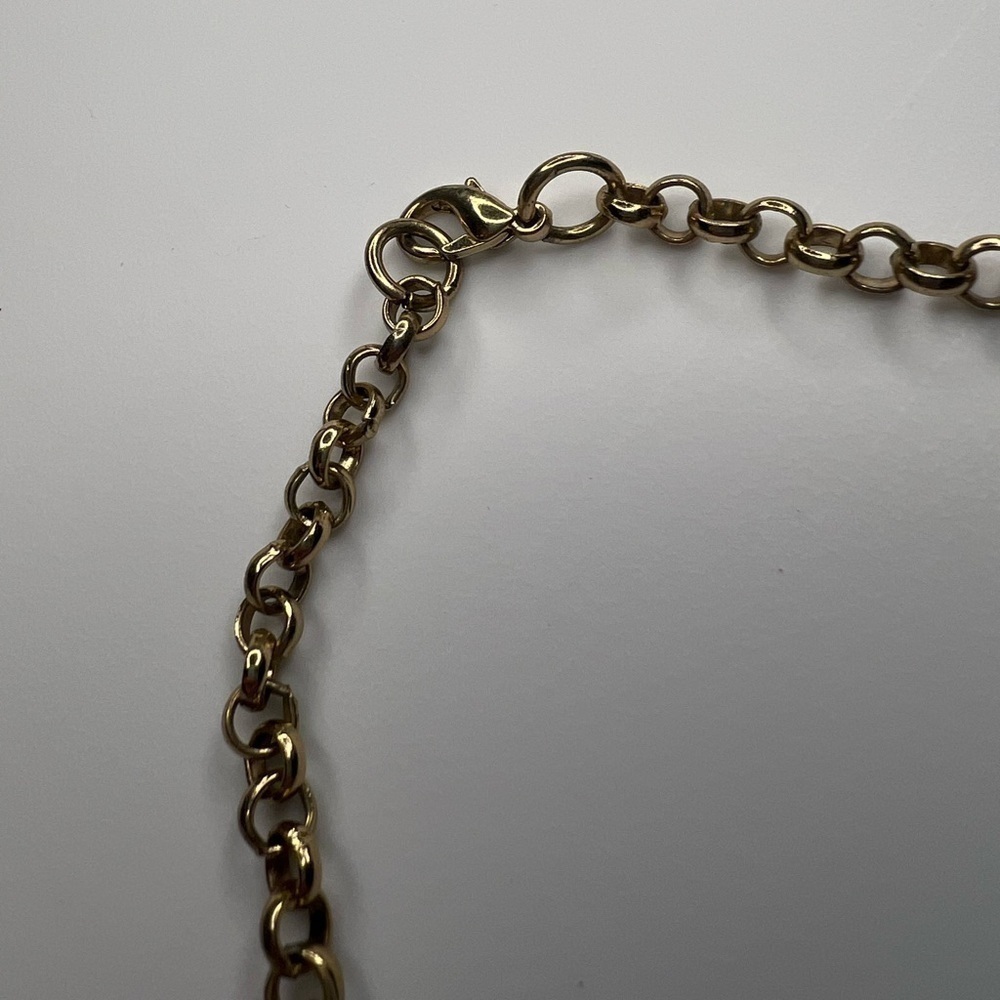 Gold Plated Circle Chain Long Necklace - Picture 3 of 5